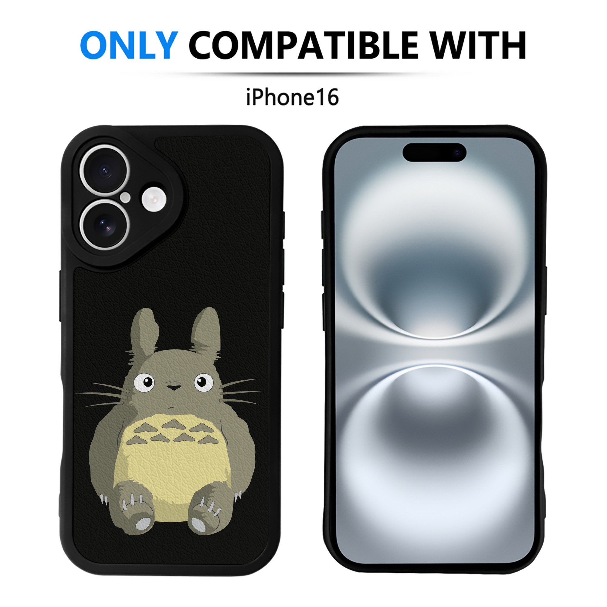 （画像用） となりのトトロ 草壁メイ 草壁サツキ My Neighbor Totoro Satsuki Kusakabe Mei Kusakabe 【iPhone 16シリーズ対応】シリコンスマホケース（レザー調） 材質：シリコン